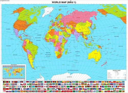 Bản đồ thế giới khổ lớn giá rẻ