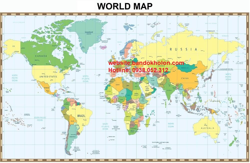 in bản đồ thế giới khổ lớn