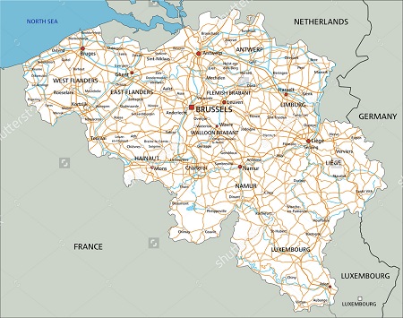 Bản đồ khổ lớn nước Bỉ