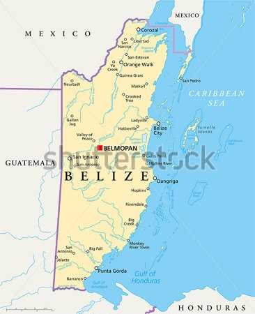 Bản đồ khổ lớn nước Belize
