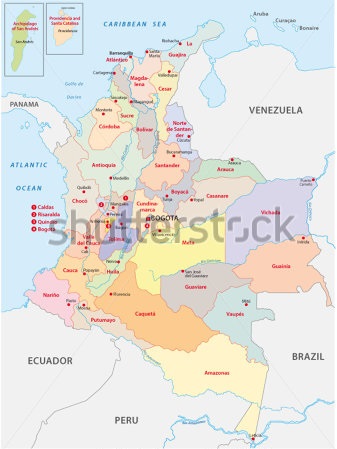 Bản đồ khổ lớn nước Colombia 