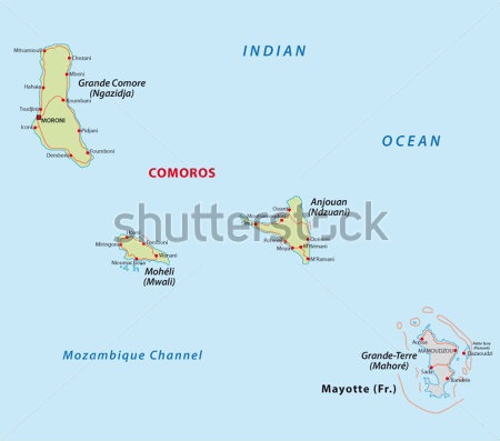 Bản đồ khổ lớn nước COMOROS